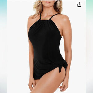 MagicSuit Women's Black Parker Tummy‎ Control Underwire Bra Swim Dress. Size 12